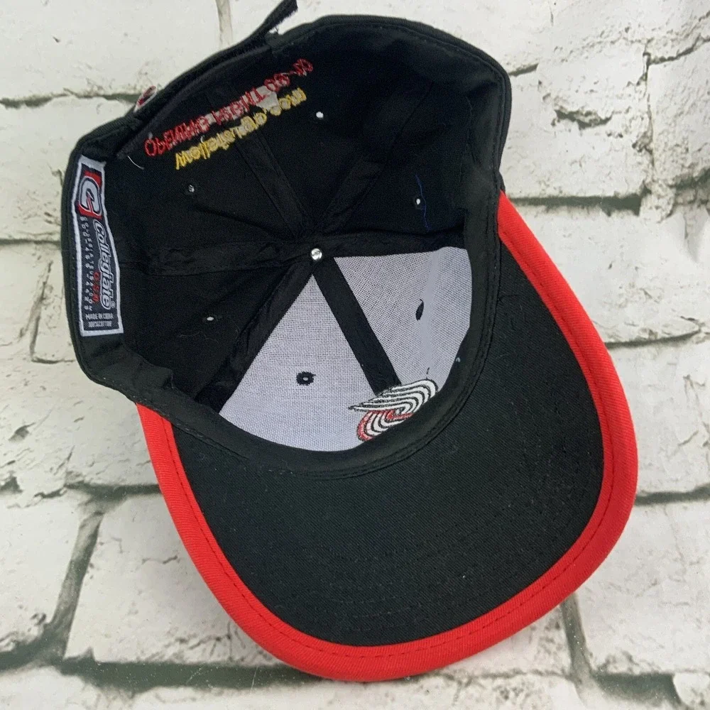 Portland Trailblazers Ball Cap Hat‎ Black Red Strap Back